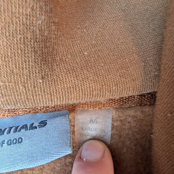 Fear of God Essentials Hoodie Brown / Tan FOG Pullover Sweatshirt M - Picture 2 of 12